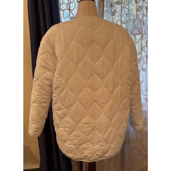 Haven Well Within Talbots White/ Ivory Reversible Sherpa Quilted Jacket Size L - Picture 3 of 9